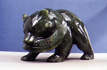 A Jade Bear with Salmon