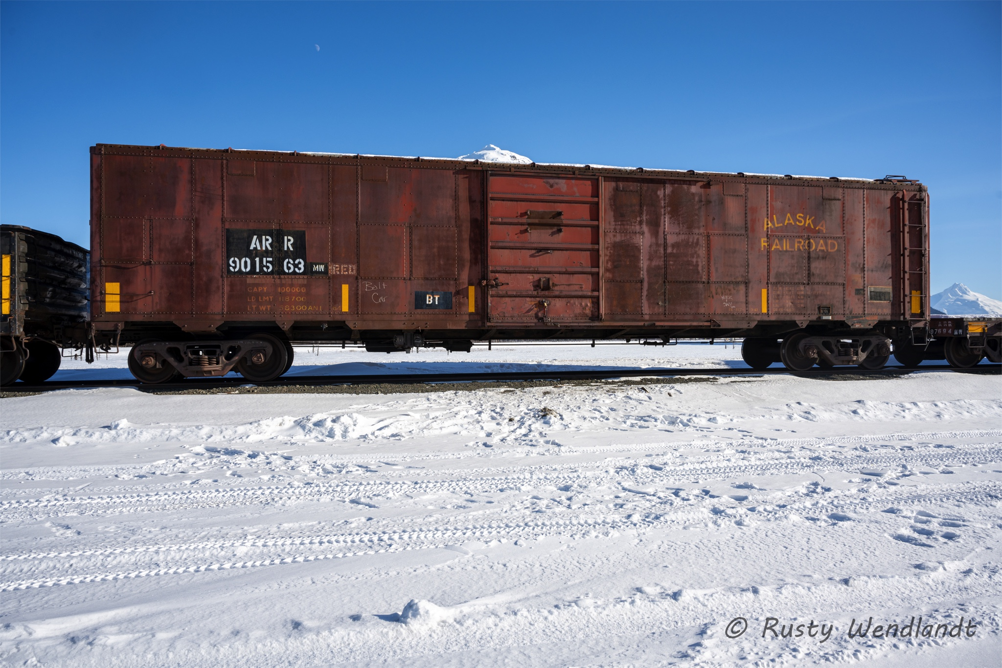 Flat car #95804 in Portage