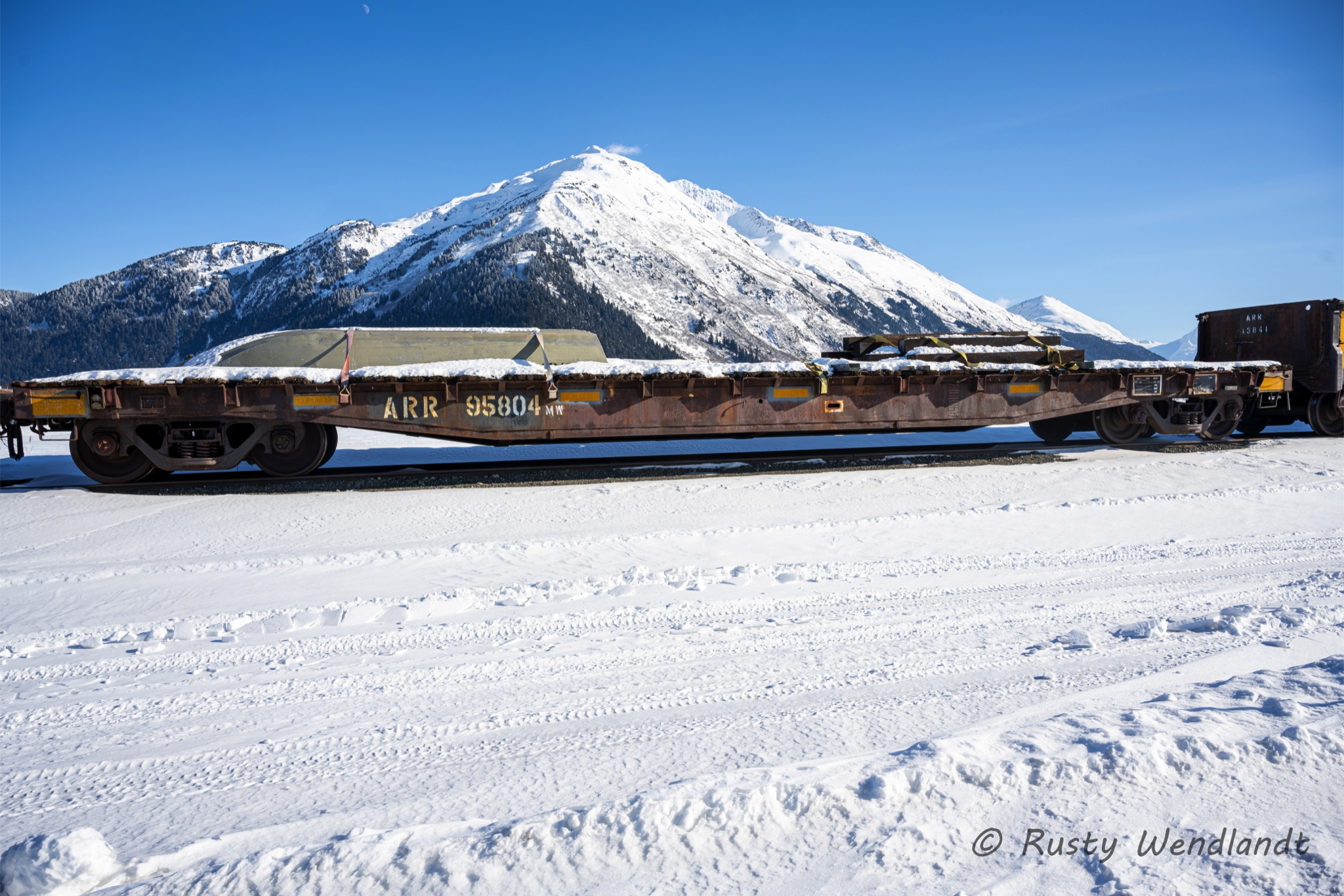 Flat car #95804 in Portage