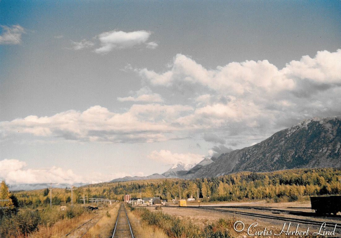 Mainline looking North somewhere south of Cantwell. Section house and water tower in the distance. 