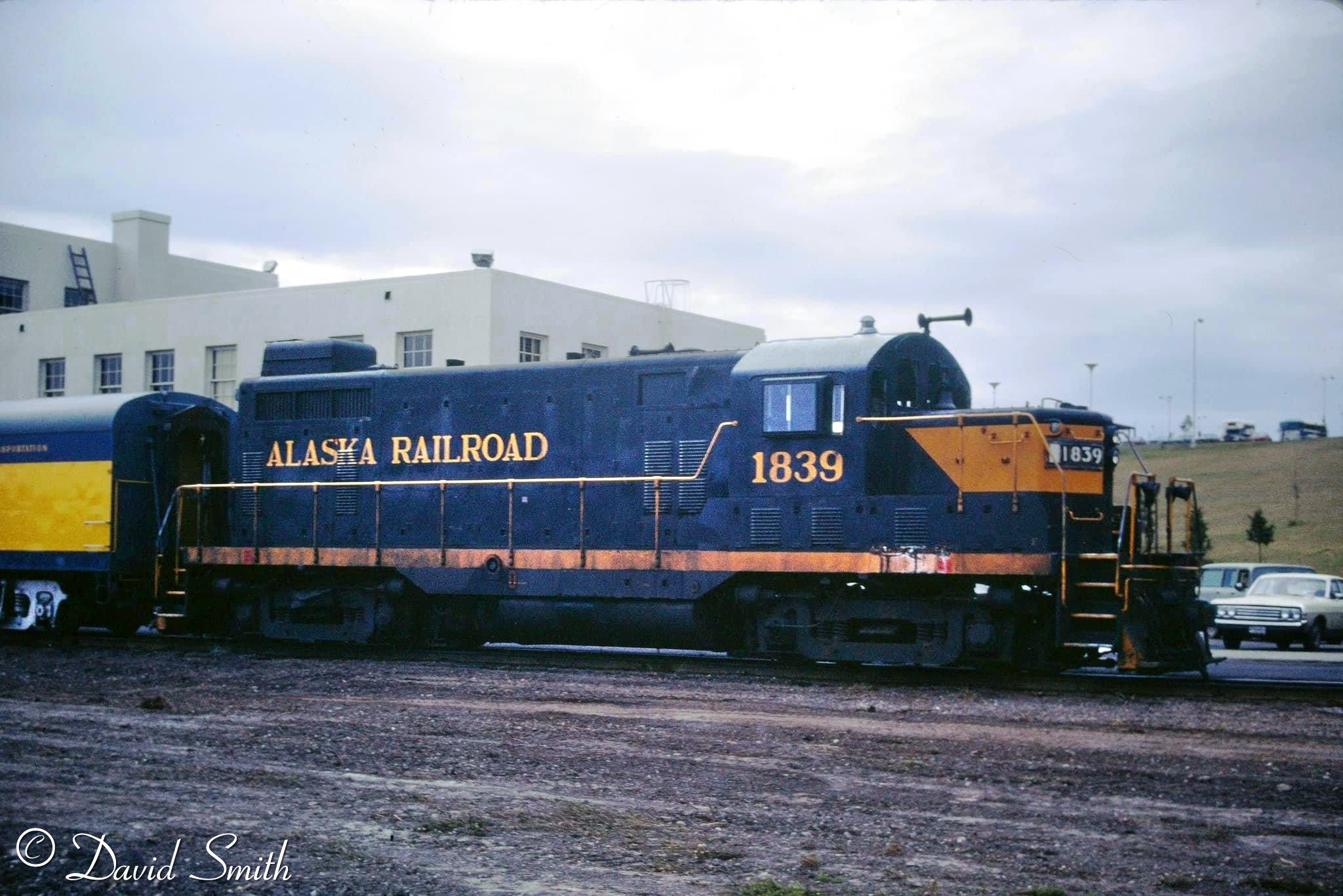 GP7 1839 at the Anchorage Depot. 8/2/75.