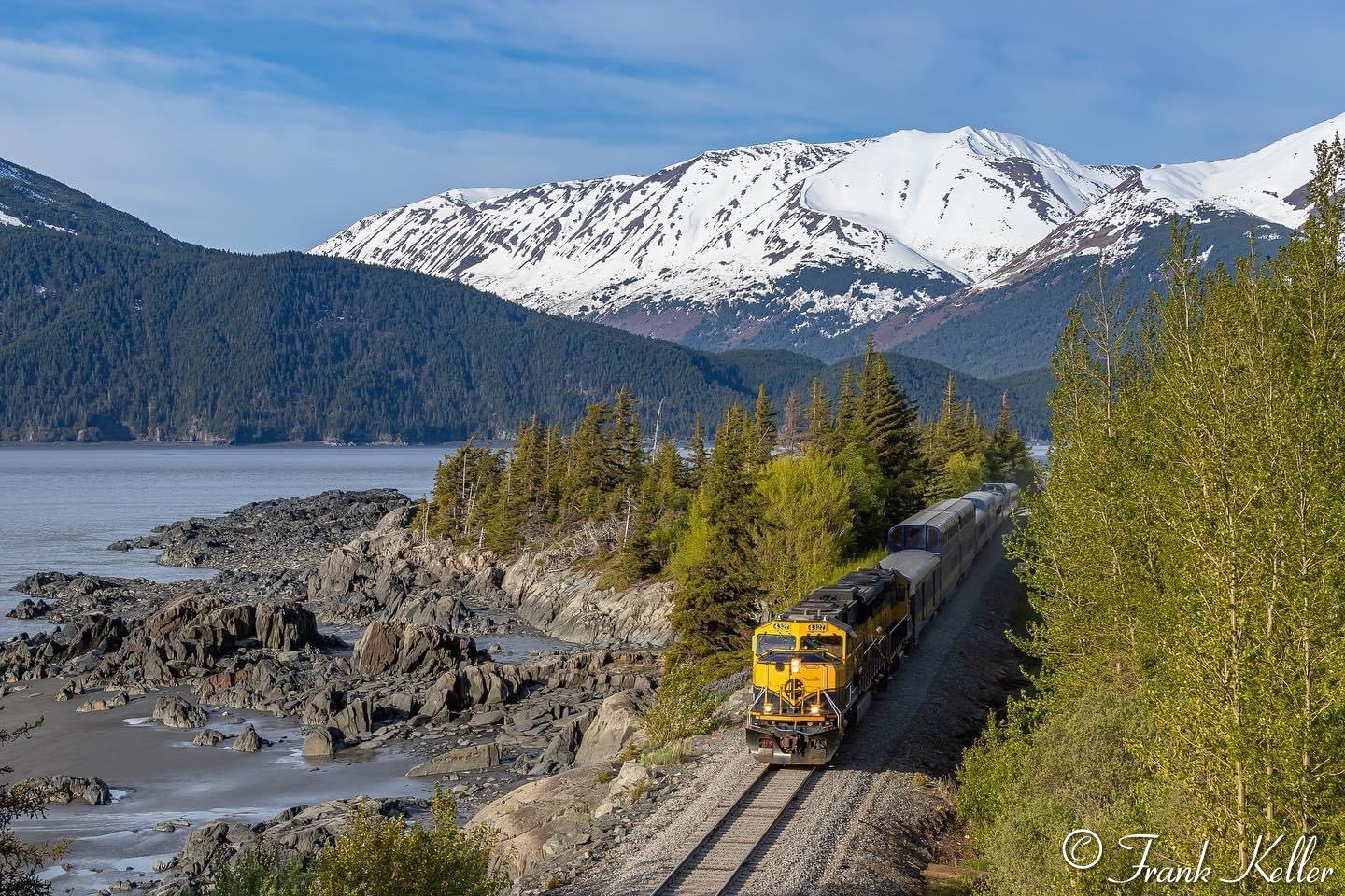 Bird Point from the dark side. One of the earliest spots to catch light on the train along Turnagain Arm.