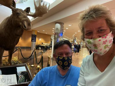 Terry, John and a moose in the airport