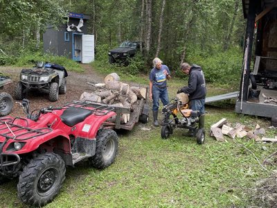 Splitting firewood