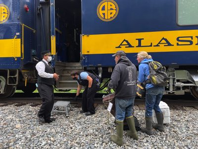 Boarding the train